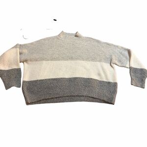 Primark Women's Cowl Neck Sweater in Gray and Cream